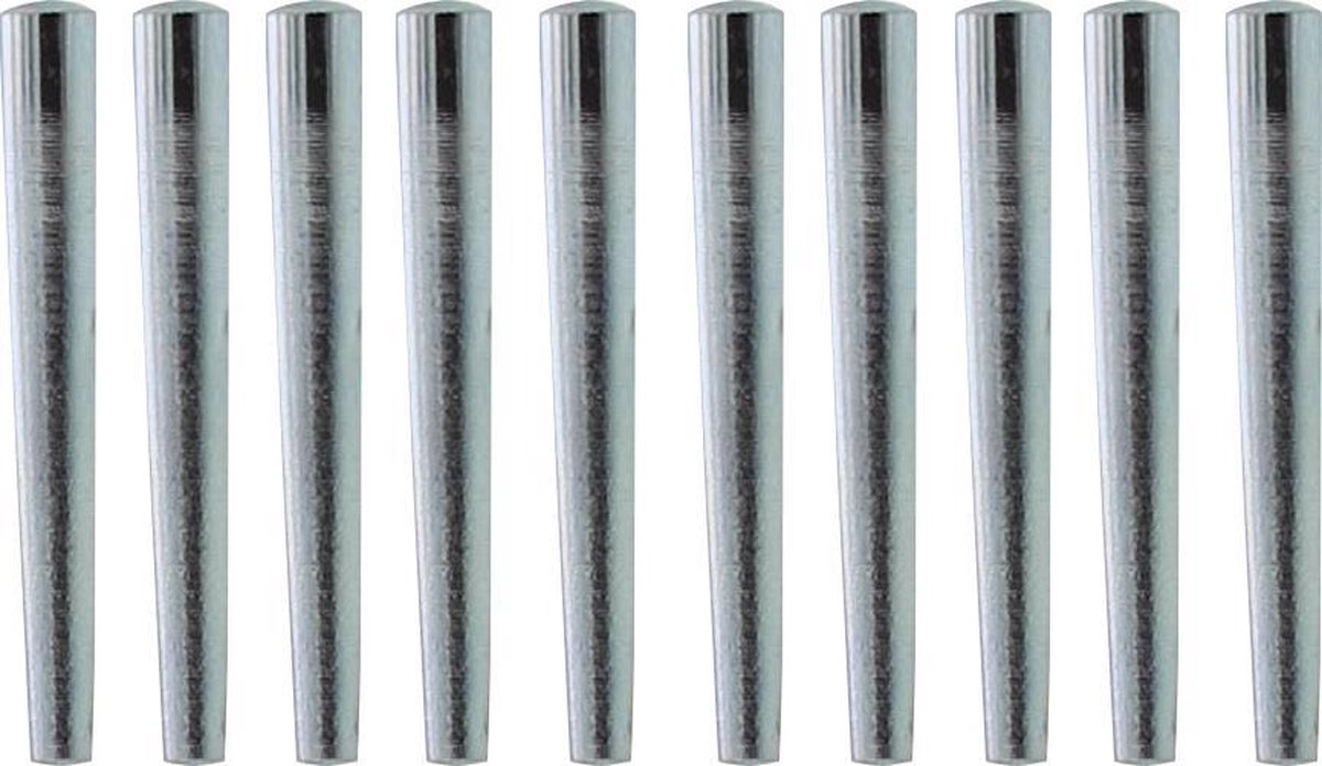 Intersteel 10 conische krukstift-pennetjes vernikkeld
