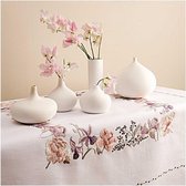 Voorbedrukt tafelkleed tulpen en orchideen Rico Design 67399.54.21 borduren 95x95cm