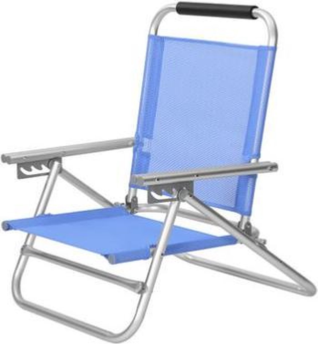 Segenn's strandstoel - draagbare klapstoel - rugleuning verstelbaar in 4 niveaus met armleuningen - ademend en comfortabel - buitenstoel - Blauw - 57 x 59 x 71 cm