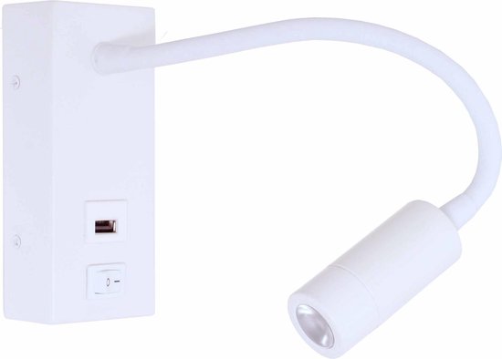 Artdelight - Applique Easy LED - Wit - USB - Flex - LED 3W 2700K - IP20> Applique à l'intérieur | applique blanche | lampe de lecture | lampe de chevet | Lampe à LED | lampe de connexion usb