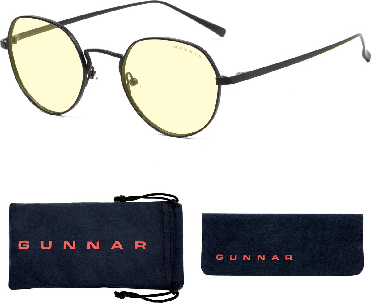 GUNNAR Gaming- en Computerbril - Infinite, Onyx Frame, Amber Tint - Blauw Licht Bril, Beeldschermbril, Blue Light Glasses, Leesbril, UV Filter
