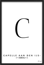 Poster Letter C Capelle aan den IJssel A4 - 21 x 30 cm (Exclusief Lijst)