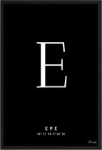 Poster Letter E Epe A4 - 21 x 30 cm (Exclusief Lijst)