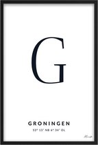 Poster Letter G Groningen A3 - 30 x 42 cm (Exclusief Lijst)