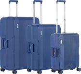 CarryOn Protector Luxe Kofferset - TSA Trolleyset met 4-delige Packer set - Kliksloten - Ultralicht - Blauw