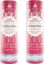 Ben & Anna Natuurlijke Stick Deodorant - Pink Grapefruit - 60 gram - 2 pak