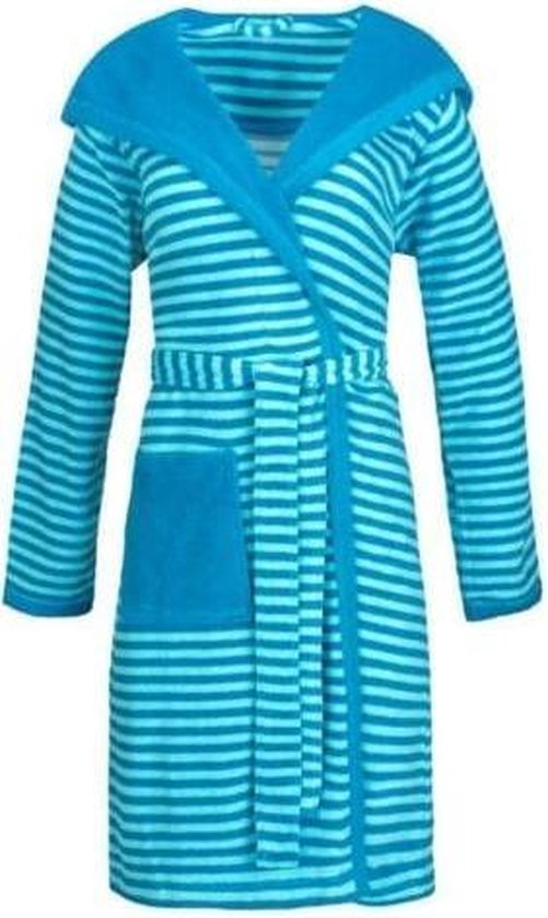 Badjas Striped Hoody - Turquoise - XL