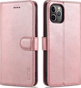 AZNS Skin Feel Calf Texture Horizontal Flip Leather Case met kaartsleuven & houder & portemonnee voor iPhone 11 Pro Max (rosé goud)