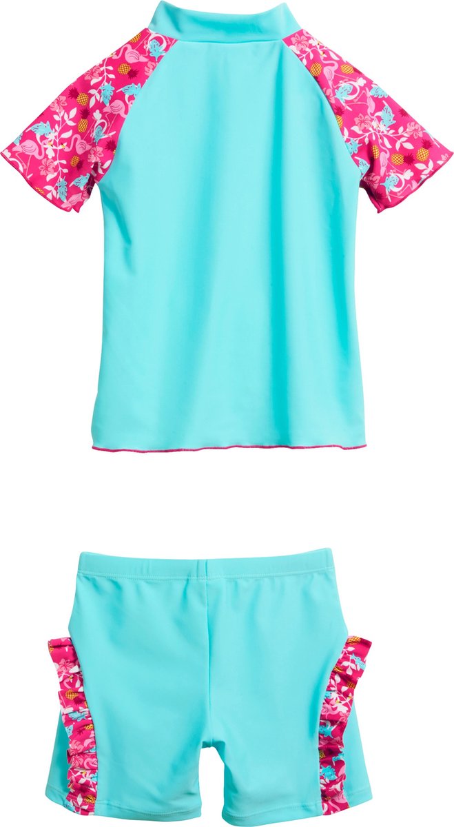 Playshoes UV zwemsetje Kinderen Flamingo - Aqua/Roze - Maat 86/92