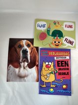 Wenskaart met envelop - 3 stuks - Maxi formaat - Verjaardag - Gefeliciteerd - Humor - XXL wenskaart - A4- Grote Wenskaarten -