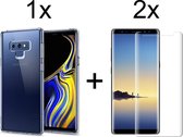 Samsung Galaxy Note 9 hoesje siliconen case transparant - 2x Samsung Galaxy Note 9 Screenprotector UV