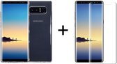 Samsung Galaxy Note 8 hoesje siliconen case transparant - 1x Samsung Galaxy Note 8 Screenprotector UV