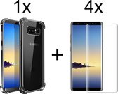 Samsung Galaxy Note 8 hoesje shock proof case transparant - 4x Samsung Galaxy Note 8 Screenprotector UV