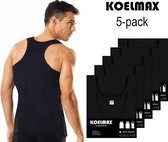 Heren halterhemd - Tanktop - Zwart - 5 Pack - Maat XXXL