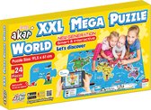 Akar Toys - World - Puzzel / XXL Puzzel / Speelmat / Speelgoed / Met GRATIS App - 91.5x61cm - 24st