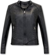 Enos Imitation Leather Jacket Women - AY109 - Zwart - Tailles: XXL