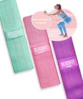 Blissfit Weerstandsbanden met Antislip - Fitness Elastieken met Draagtas - 10kg + 15kg + 20kg (set)