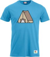 Campingtrend Heren T-Shirt |Tent |  Lichtblauw | Maat XL