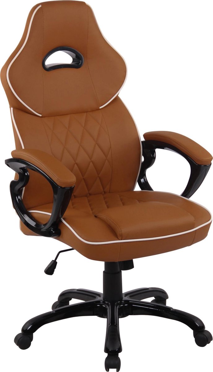 Bureaustoel - Game stoel - Design - Armleuning - Kunstleer - Lichtbruin - 66x72x124 cm