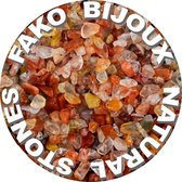 Fako Bijoux® - Morceaux Natuursteen - Copeaux de Natuursteen - Morceaux Natuursteen Irrégulière Séparation In Box - 5-8mm - 60-70 Grammes - Agate Rouge