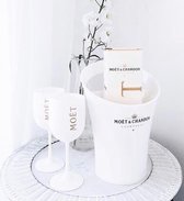 Moët & Chandon Ice Imperial wijnkoeler incl. 2 glazen |  Ice bucket inclusief 2 witte glazen | Luxe Wijnkoeler en Champagneglas | ijsemmer en champagneglas |