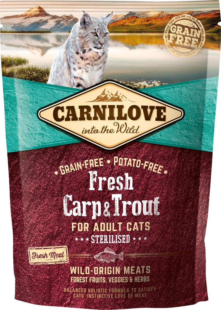 Carnilove Cat Grain Free Fresh Carp & Trout 6 kg - Kat