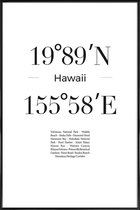JUNIQE - Poster in kunststof lijst Hawaii -20x30 /Wit & Zwart