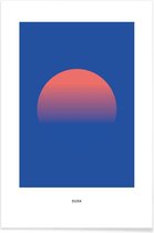 JUNIQE - Poster Dusk #6 -20x30 /Blauw & Oranje