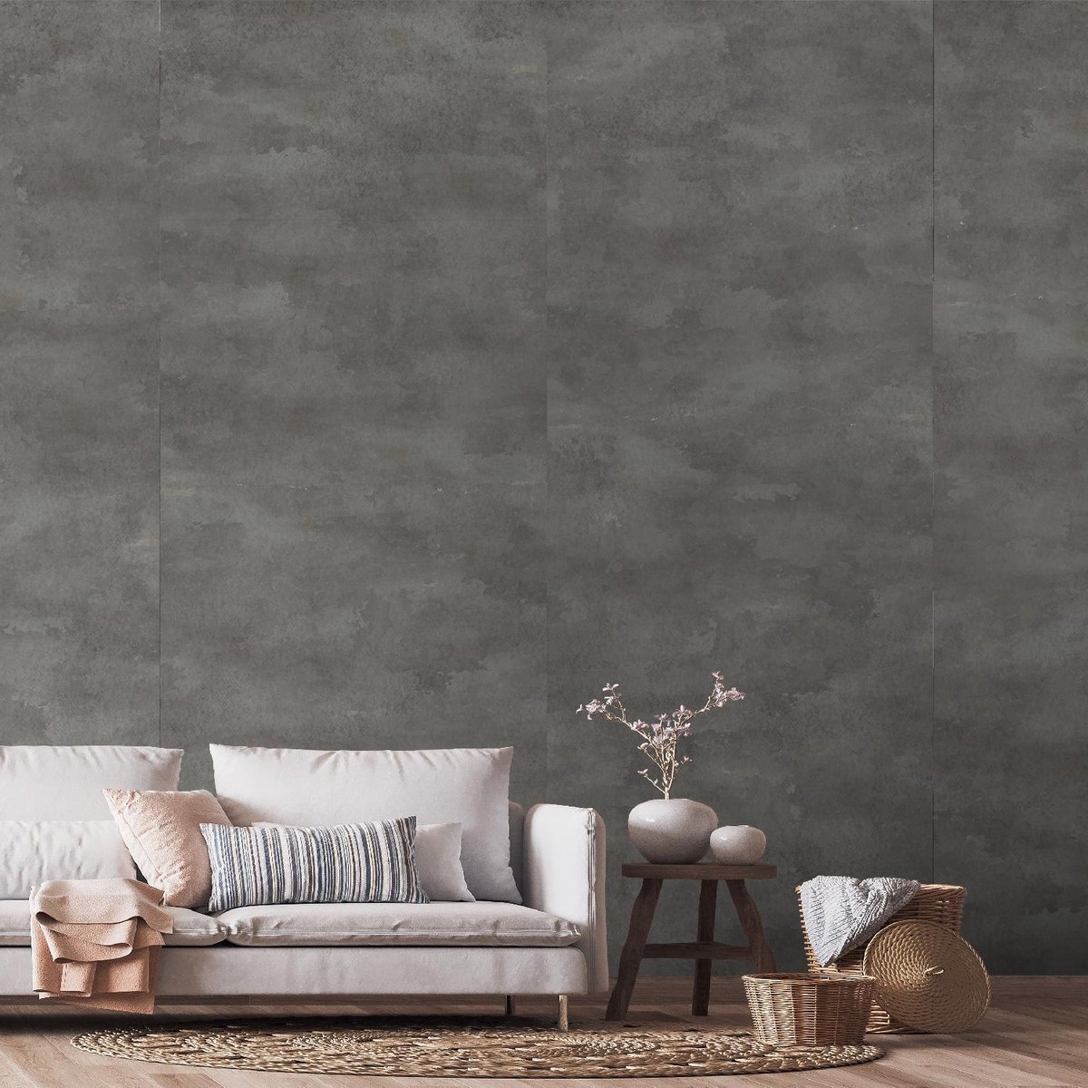 Akoestisch zelfklevend behang 6mm dik - Soft grey - Rol 8,25 m2