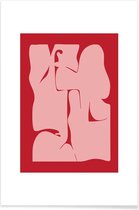 JUNIQE - Poster Abstracte -20x30 /Rood & Roze