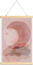 JUNIQE - Posterhanger Gentle Moon -40x60 /Roze