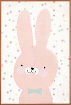 JUNIQE - Poster met kunststof lijst Hase 2 -30x45 /Roze & Wit