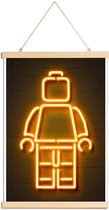 JUNIQE - Posterhanger Neon Lego -40x60 /Oranje & Zwart