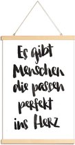 JUNIQE - Posterhanger Perfekt ins Herz -30x45 /Wit & Zwart