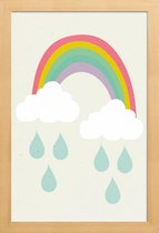 JUNIQE - Poster met houten lijst Happy Day -13x18 /Kleurrijk