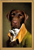 JUNIQE - Poster met houten lijst Teun – Aristocratische Hond -40x60