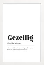 JUNIQE - Poster in houten lijst Gezellig -20x30 /Wit & Zwart