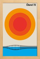 JUNIQE - Poster in houten lijst Vintage Öland 72 -20x30 /Oranje