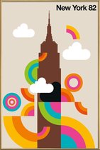 JUNIQE - Poster met kunststof lijst Vintage New York 82 -30x45