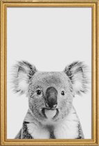 JUNIQE - Poster met houten lijst Koala Classic -30x45 /Wit & Zwart