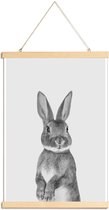 JUNIQE - Posterhanger Paws & Claws	Bunny -30x45 /Wit & Zwart