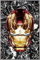 JUNIQE - Poster met kunststof lijst Blood & Gold -30x45 /Geel & Grijs