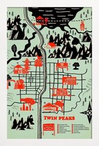 JUNIQE - Poster in houten lijst Twin Peaks -40x60 /Groen & Rood