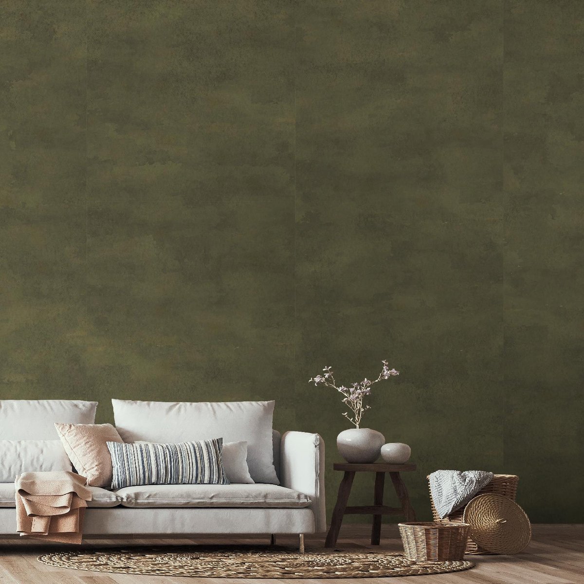 Akoestisch zelfklevend behang 6mm dik - Soft green - Rol 4,2 m2