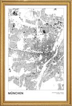 JUNIQE - Poster met houten lijst München -20x30 /Wit & Zwart
