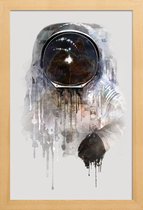 JUNIQE - Poster in houten lijst The Astronaut -30x45 /Grijs & Zwart