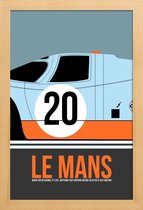 JUNIQE - Poster in houten lijst Le Mans Poster 2 -20x30 /Blauw &