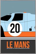 JUNIQE - Poster met kunststof lijst Le Mans Poster 2 -40x60 /Blauw &