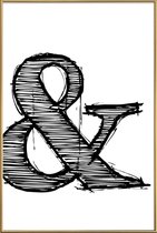 JUNIQE - Poster met kunststof lijst Ampersand Poster 1 -13x18 /Wit &