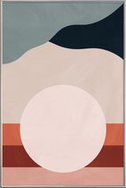 JUNIQE - Poster met kunststof lijst Moonlight -13x18 /Grijs & Ivoor